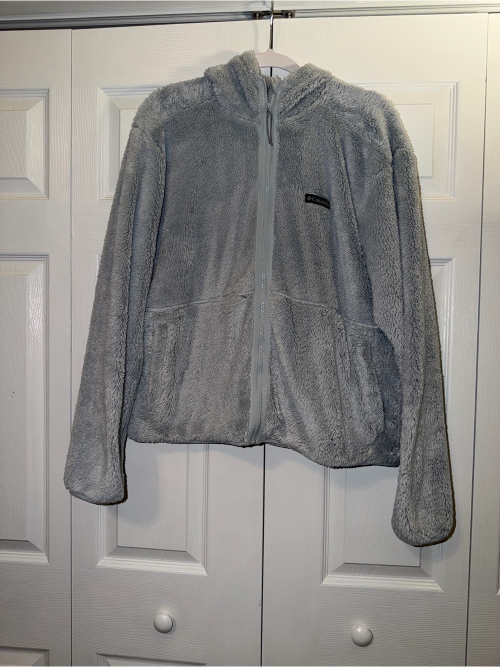 Columbia Light Blue Plush Hooded Fleece Jacket